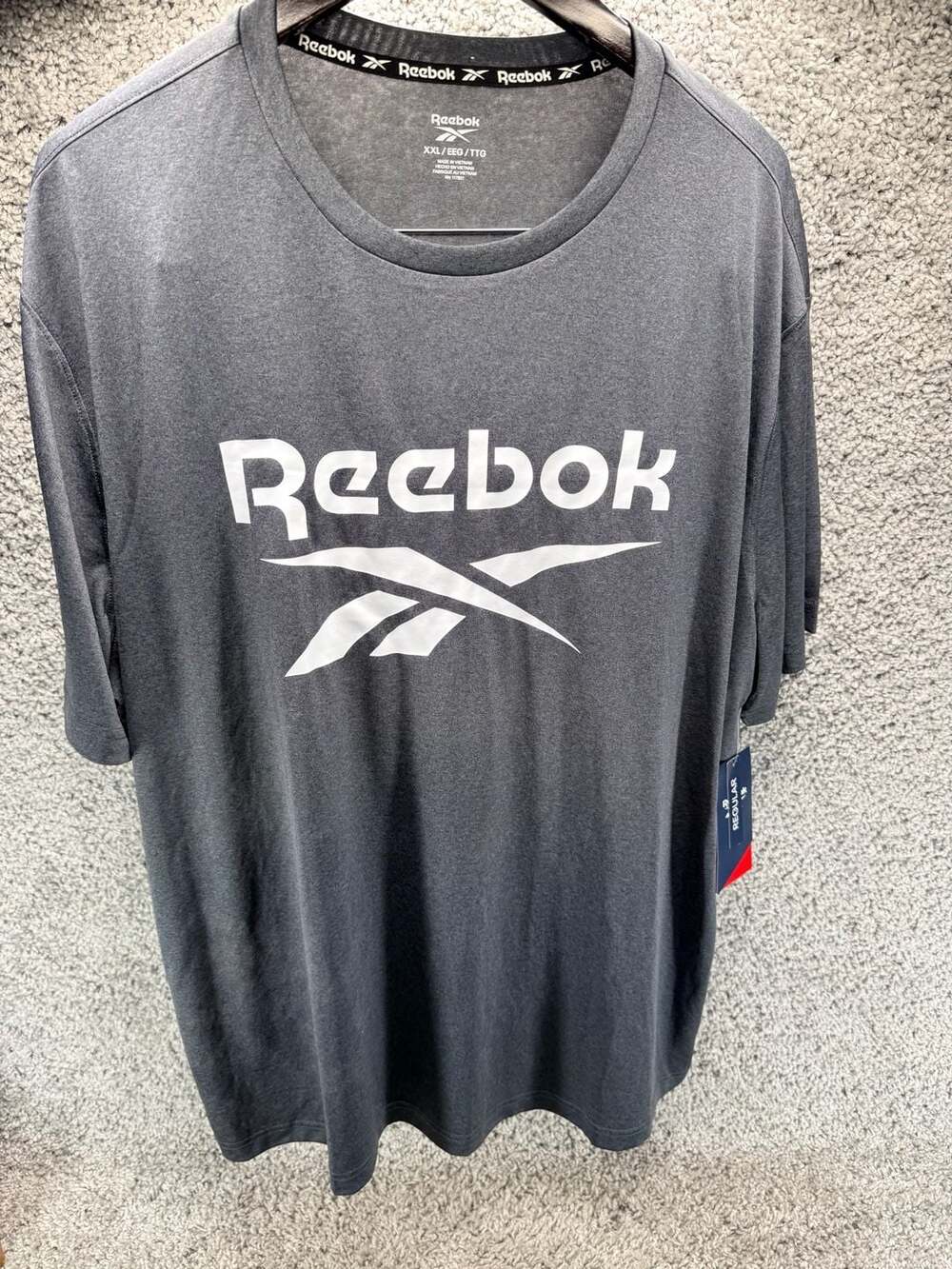 Reebok Men's Graphic Logo Performance T-Shirt Gray XXL